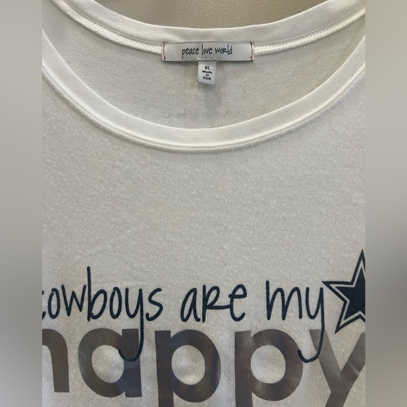 Peace Love World White Dallas Cowboys Graphic Sweatshirt Size XL - Picture 3 of 8
